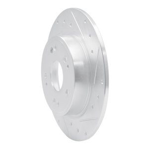 Honda CR-Z Brake Rotor (1) - Rear Right - R1 Concepts - Drilled & Slotted - Silver - 2016